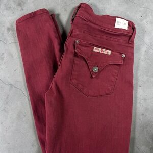 Hudson Collin Skinny Jeans Womens 29 Red Mid Rise Stretch Denim Y2K‎